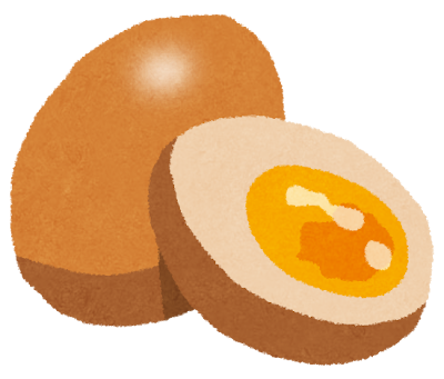 燻製卵・煮玉子のイラスト（薫製）