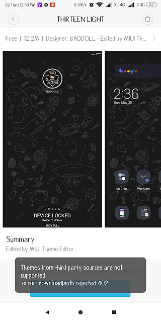 Cara Pasang Tema MIUI MTZ Xiaomi Tanpa Error Rejected 402 Terbaru