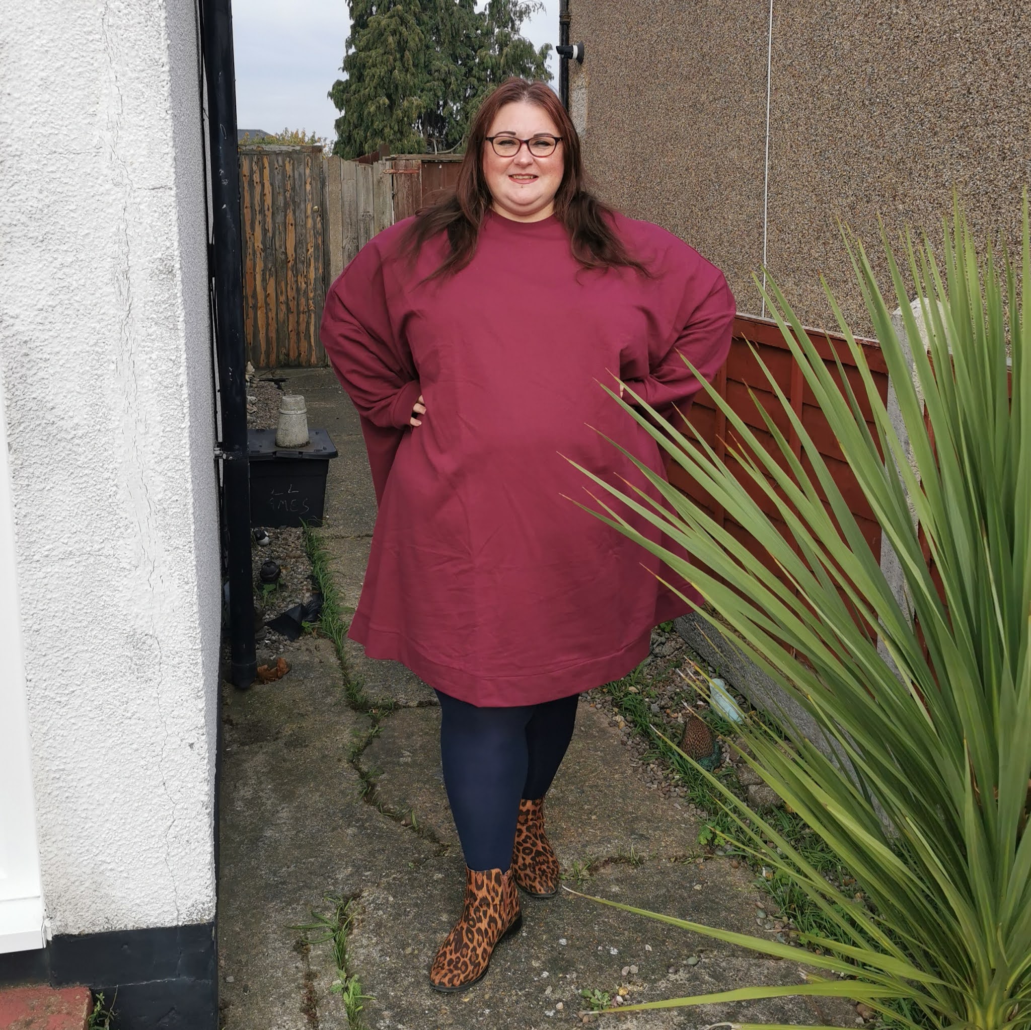 ASOS Curve dark berry sweat dress