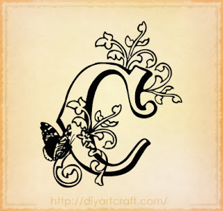 butterfly tattoo uppercase C