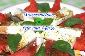 Wassermelone mit Feta und Minze