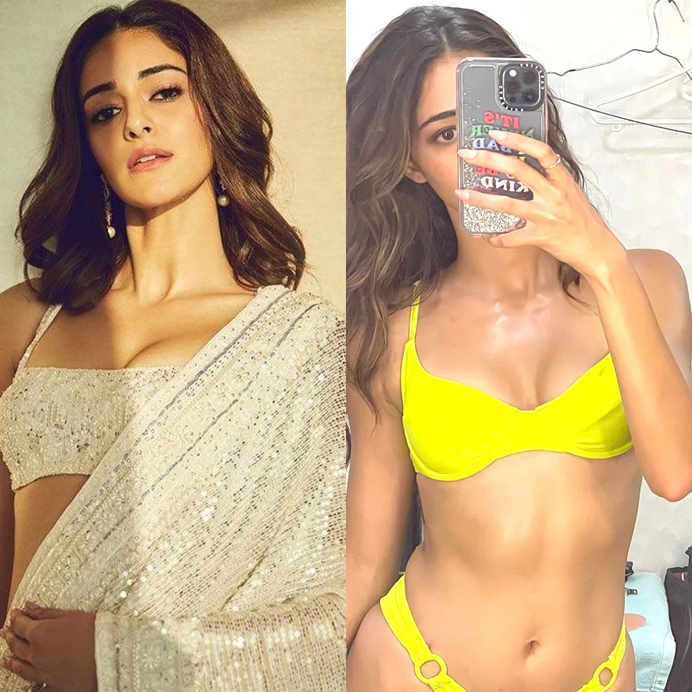 Ananya Panday saree vs bikini hot actress