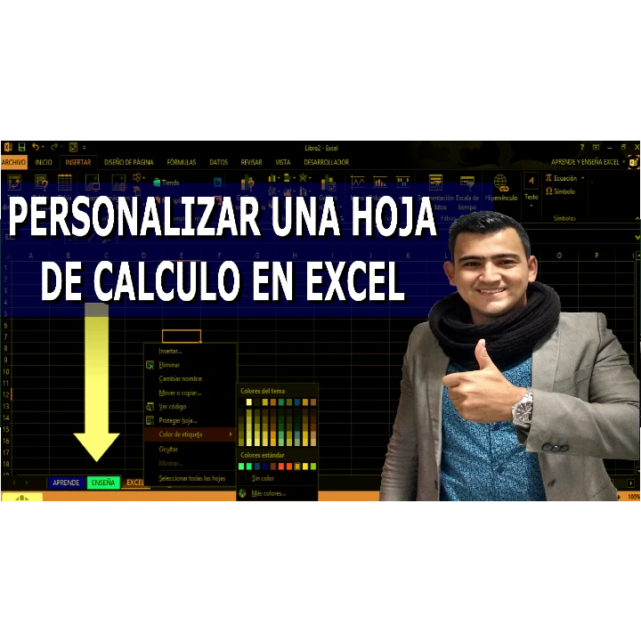 Como insertar, eliminar, ocultar, mostrar, cambiar nombre y personalizar una hoja de calculo o pestaña en excel