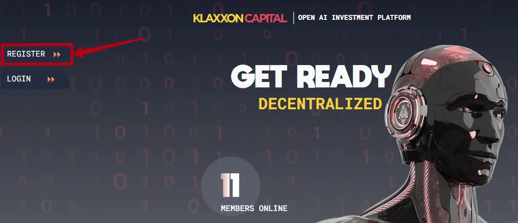 Регистрация в Klaxxon Capital