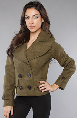 The Beekman Pea Coat in Olive