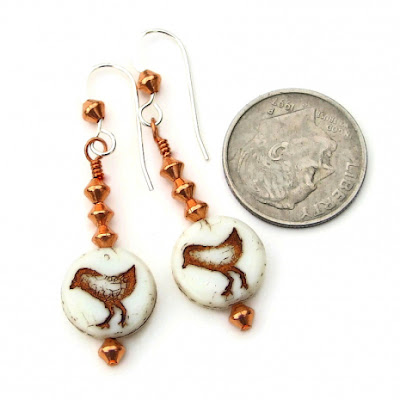 ivory and copper bird jewelry gift for women
