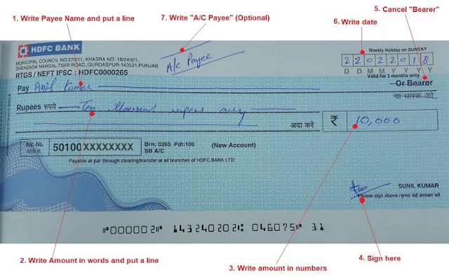 how to fill cheque