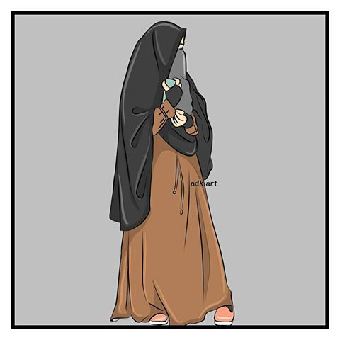 kumpulan kartun  anime muslimah  bercadar