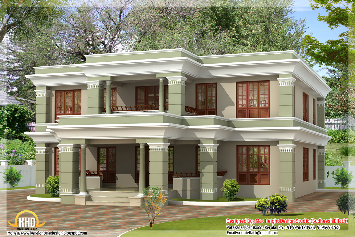 4 different style India house elevations  Kerala home design and floor plans
