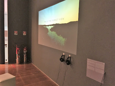 Vídeo com paisagem projetado na parede