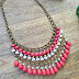 Multi color beads statement necklaces