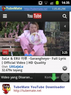 Pilih Video di Youtube download android