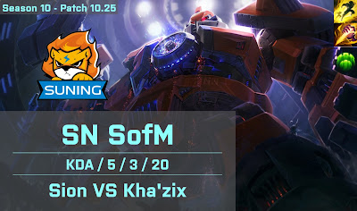 SN SofM Sion JG vs Khazix - CN Super Server 10.25