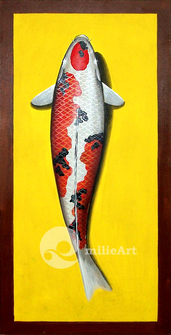 Jual Lukisan Ikan Koi Minimalis 50x100cm MK 032 milieArt 