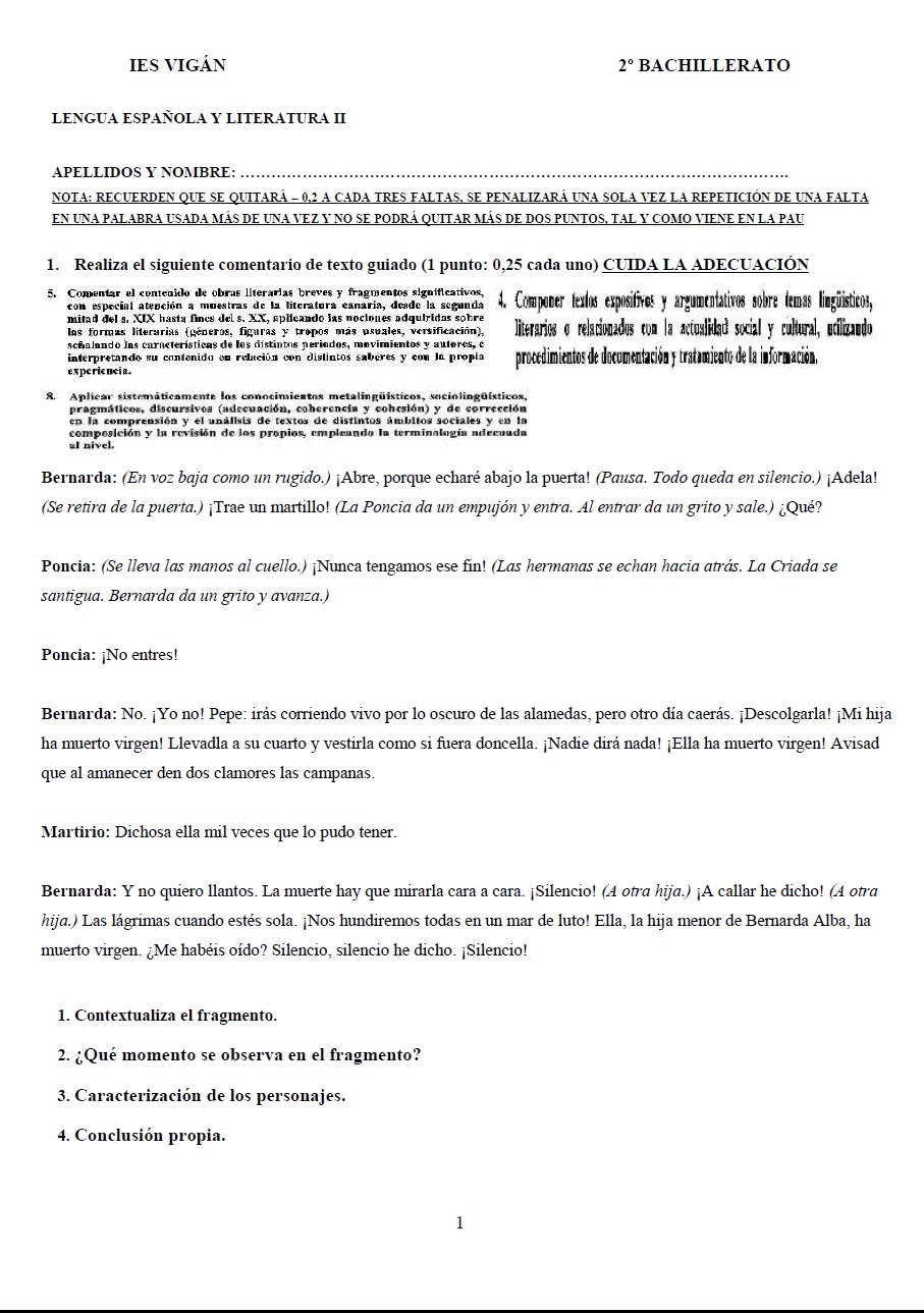 El juglar cultural: Examen de La casa de Bernarda Alba