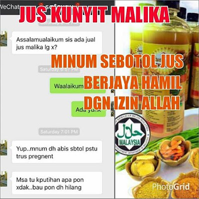 Jus Kunyit Malika Pilihan Wanita Teragung!