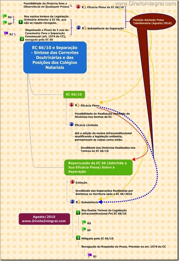 Separação Após a EC 66/2010. Correntes Doutrinárias e Posições dos Colégios Notariais.