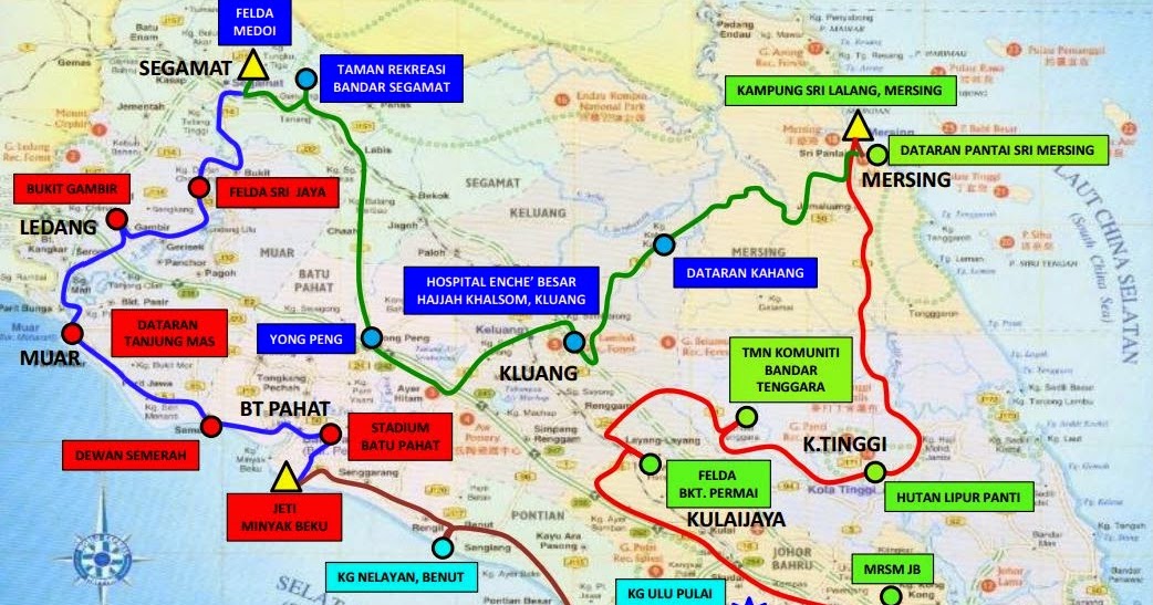 Info Johor: Peta Laluan Kembara Mahkota Johor 2014