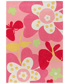 rugs with pink floral pattern