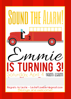 Invitation idea for fireman/firetruck birthday party