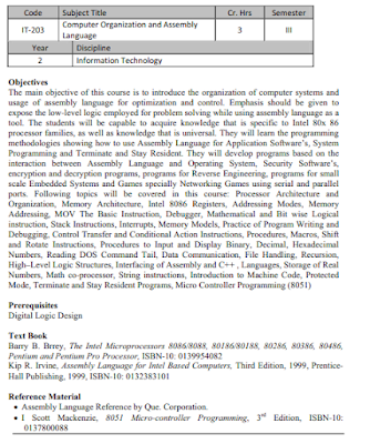 IT-203 | Computer Organization and Assembly Language: