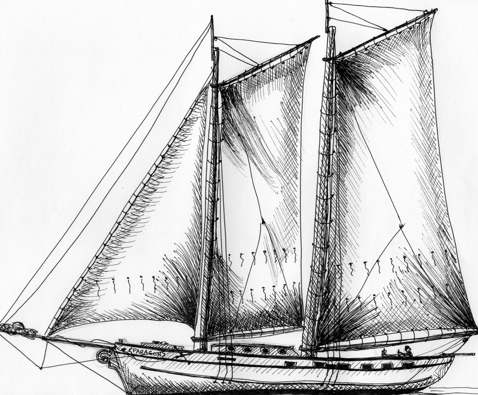 Sailboat Drawing Sketch