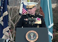 JOINT CHAIRMAN PAYS RESPECTS - Chairman of the Joint Chiefs of Staff Gen. Peter Pace speaks during the Farewell Parade for Secretary Rumsfeld at the Pentagon, Dec. 15, 2006 Defense Dept.