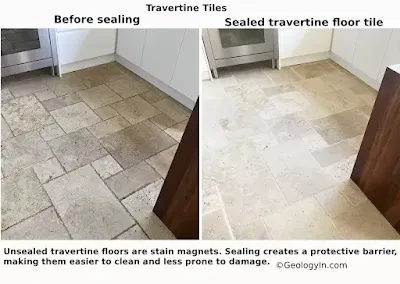 Travertine tiles