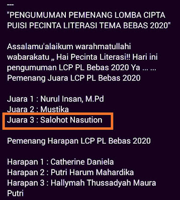 juara 3 lomba puisi info lomba terbaru 2020