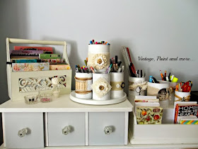 Vintage, Paint and more... recycling tin cans to be used as pen and pencil organization