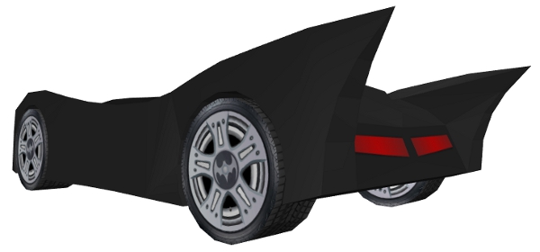 Finished model view 2 of Batmobile paper model/papercraft