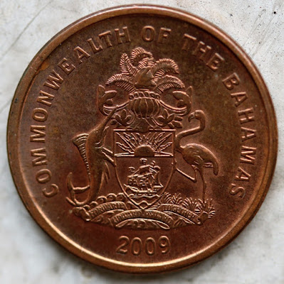 Obverse of a 2009 cent from Commonwealth of the Bahamas