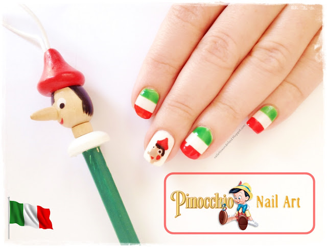 İtalya Bayrağı ve Pinokyo Nail Art / Italian Flag and Pinocchio Nail Art