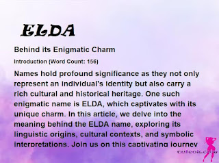 meaning of the name "ELDA"