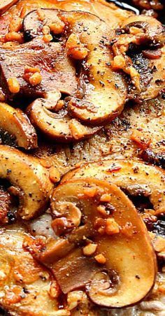 Tender and juicy chops seared and simmered in garlicky butter and mushrooms