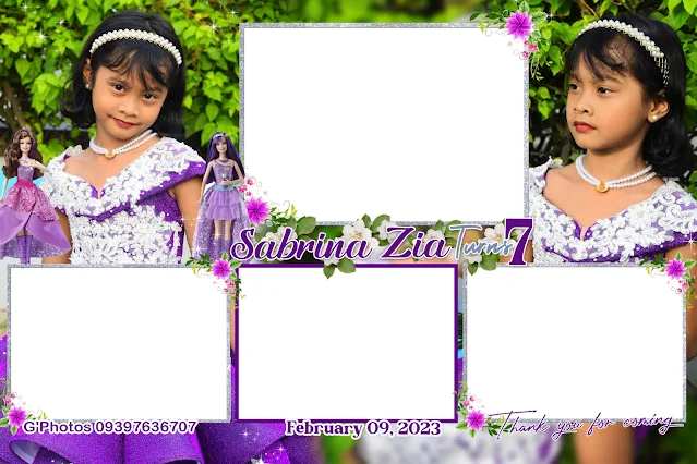 Editable Barbie Purple Photobooth Layout
