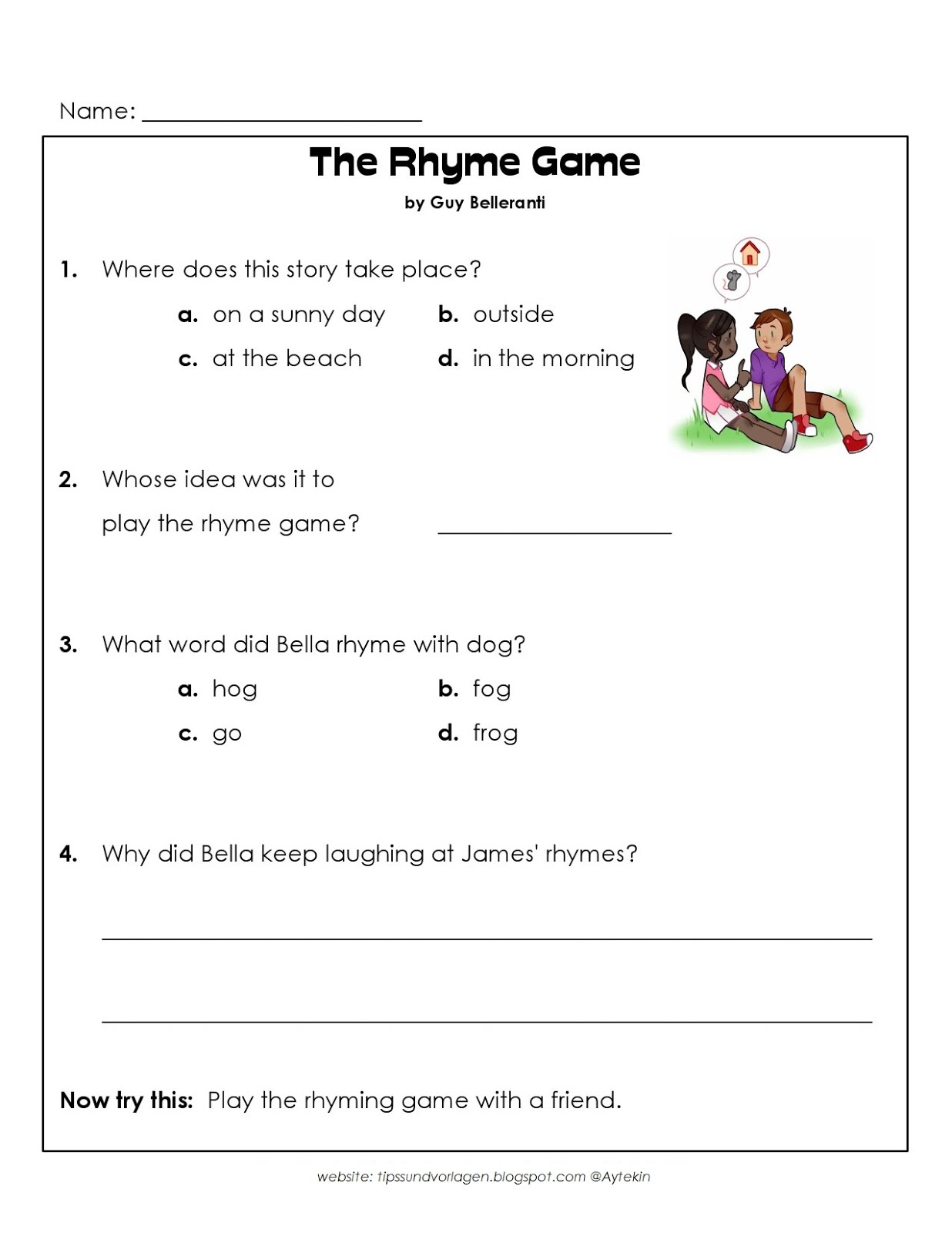 Free Printable 1st Grade English Worksheets