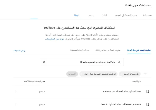 ميزة جديدة فى استوديو يوتيوب | YouTube Research تساعد فى زيادة التفاعل والمشاهدات والمشتركين