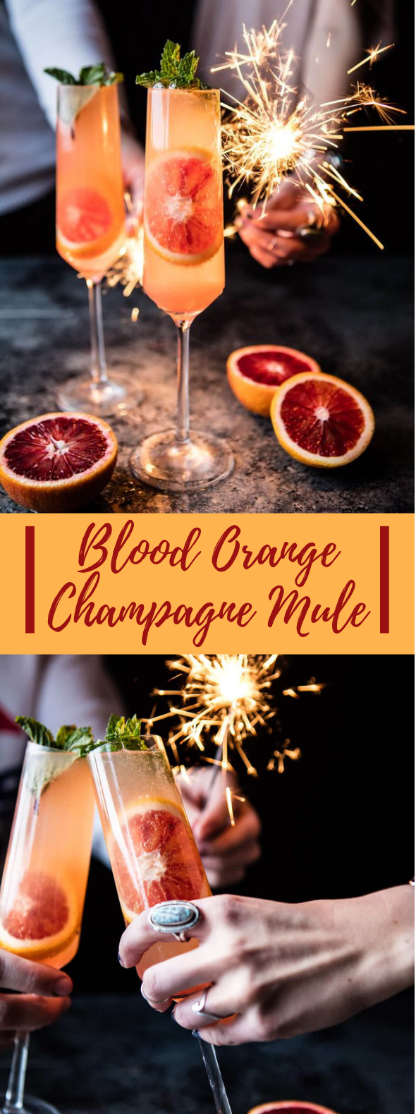 Blood Orange Champagne Mule #NewYear #Cocktails