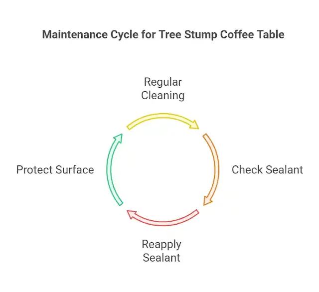 Maintenance and Care for Your Tree Stump Coffee Table