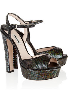 Sequined leather sandals