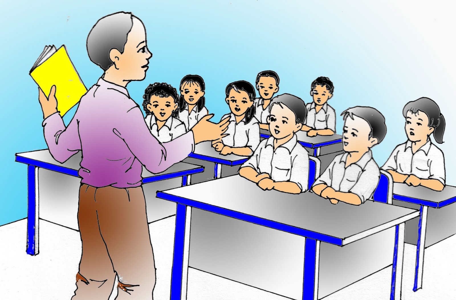  Gambar Gotong Royong Di Sekolah Kartun Bestkartun