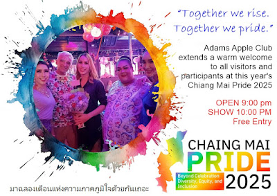 Adams Apple Club extends a warm welcome to all visitors and participants at this year's Chiang Mai Pride 2025
