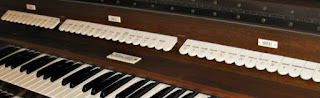 Location of organ stops above keys