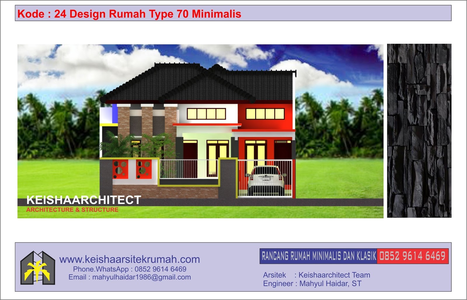 Kode 24 Design Rumah Tinggal Type 70 Lokasi Kotamobagu Sulawesi