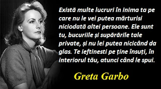 Gândul zilei: 15 aprilie - Greta Garbo