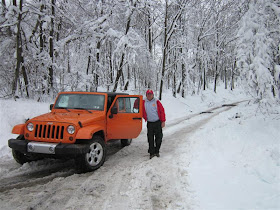 Jeep in snow.