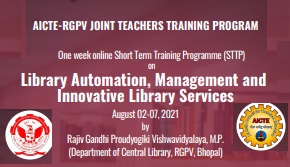 One week online Short TermTraining Programme : Library Automation, Management & Innovative Library Services, 02/08/2021