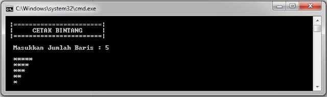 Program Pascal Cetak Bintang