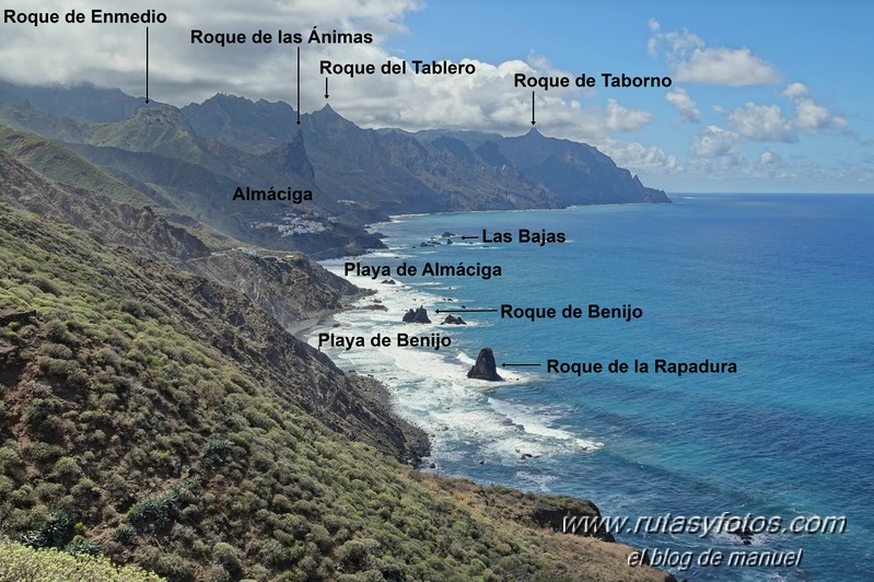 Puerto de la Cruz - Las Teresitas - Macizo de Anaga - Roque de las Bodegas - Punta del Hidalgo